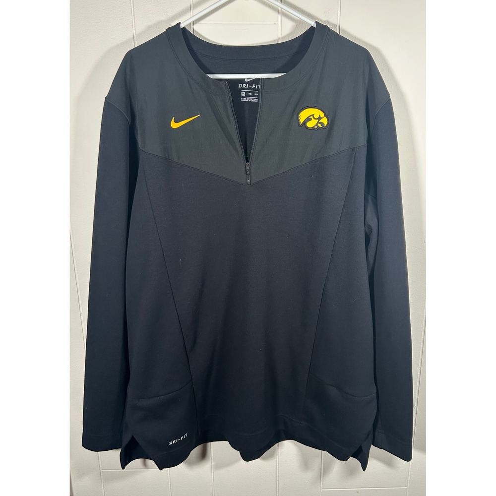 Nike Iowa Hawkeyes Dri-FIT Half Zip Pullover Black Gold Mens XXL DC5596-010
